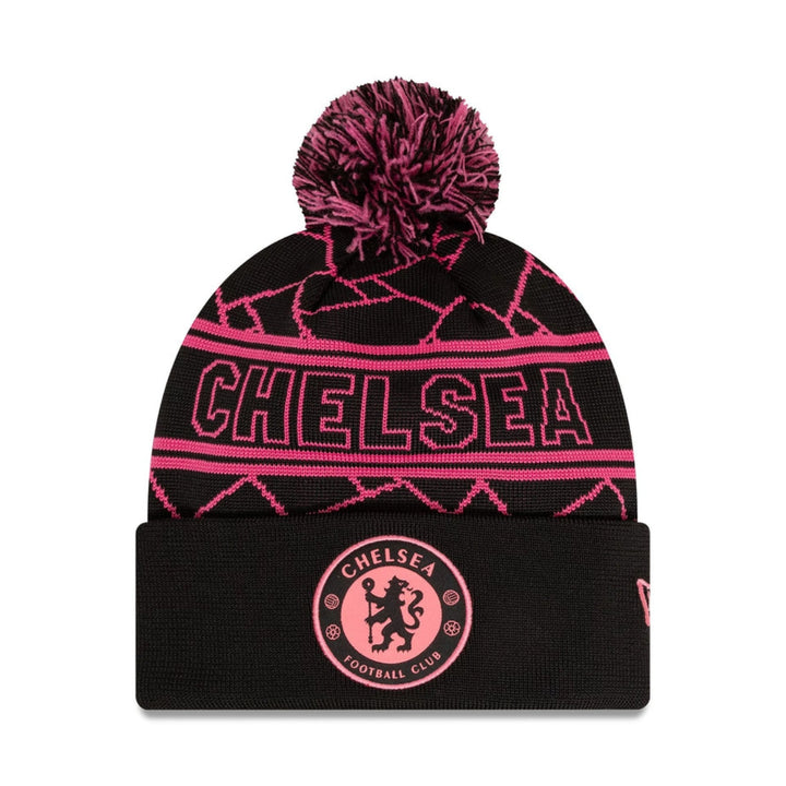 2025 Chelsea FC Lion Crest Sport Knit Adult Beanie Hat - Black