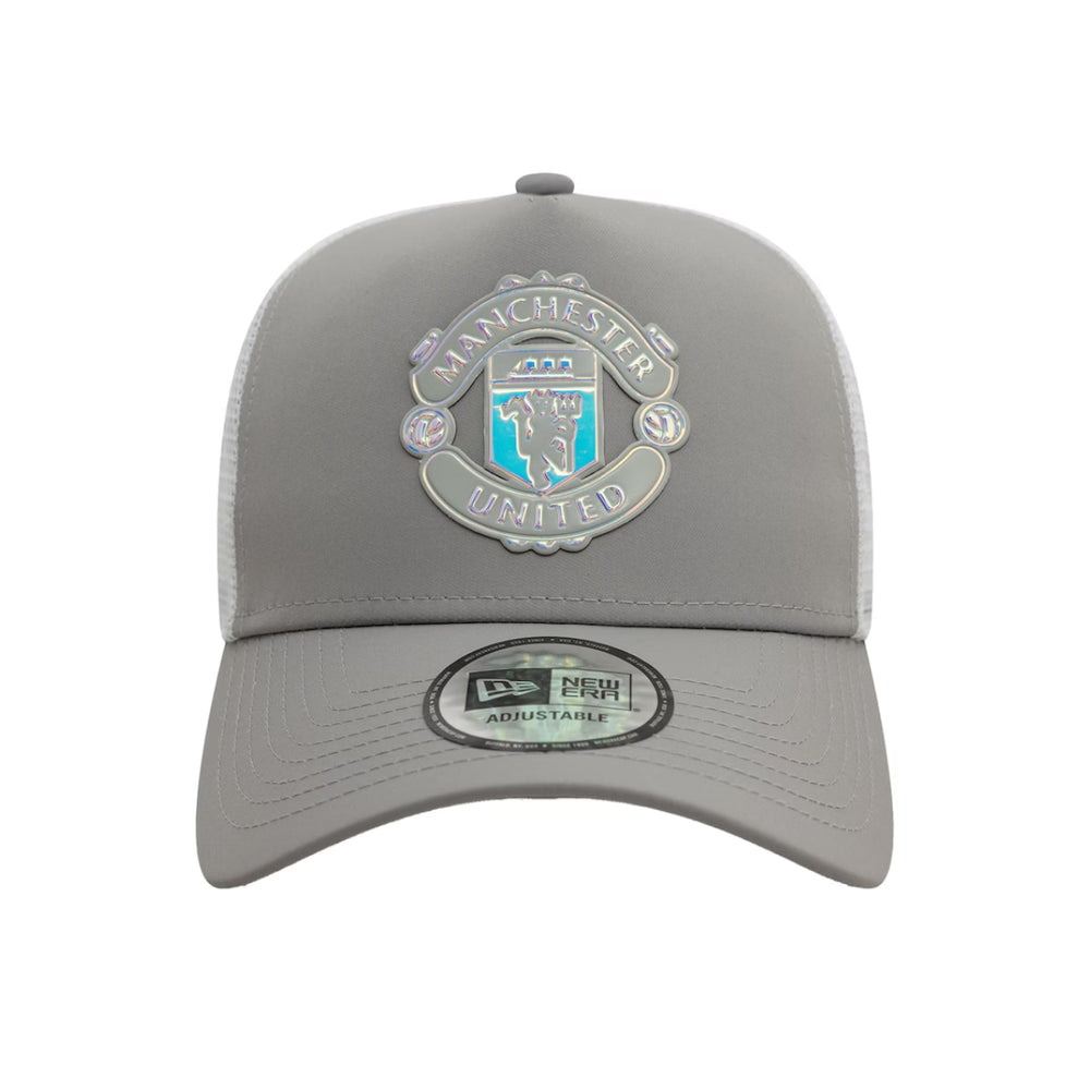 2025 Manchester United FC Holographic Stretch Fit Truck Men's Cap - Grey