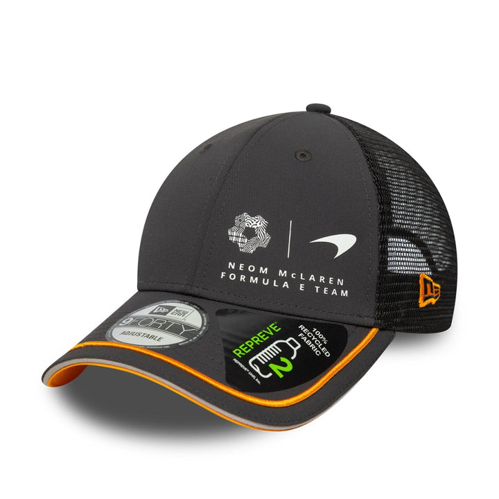 2025 McLaren Formula E Team 9Forty Adult Trucker Cap - Black