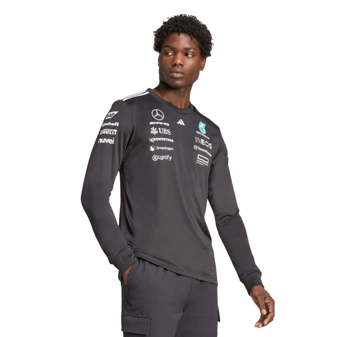2025 Mercedes AMG Petronas F1™ Team x Adidas Long Sleeve Men's T-shirt - Black
