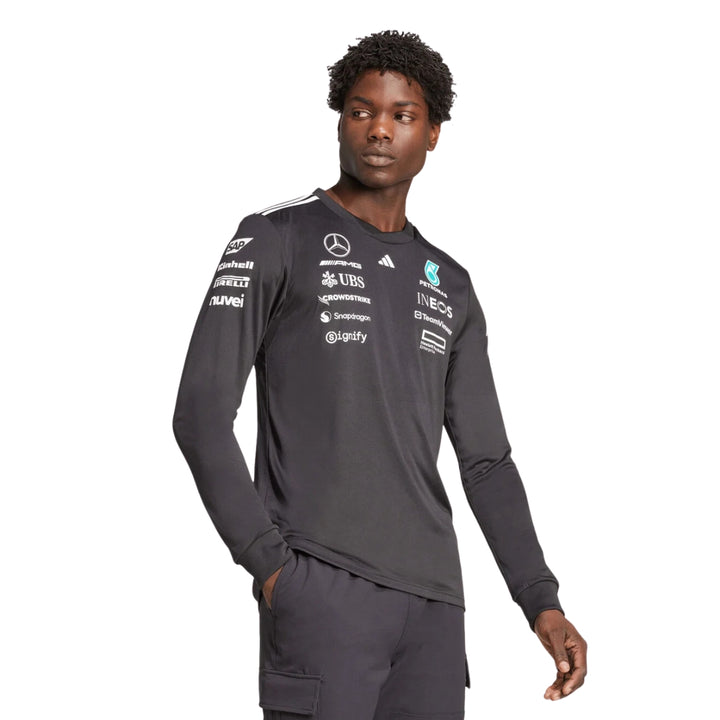 2025 Mercedes AMG Petronas F1™ Team x Adidas Long Sleeve Men's T-shirt - Black