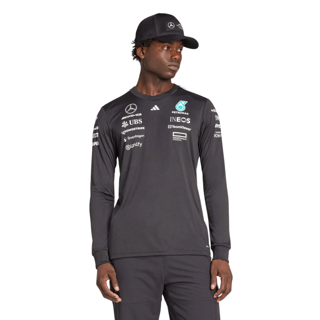 2025 Mercedes AMG Petronas F1™ Team x Adidas Long Sleeve Men's T-shirt - Black