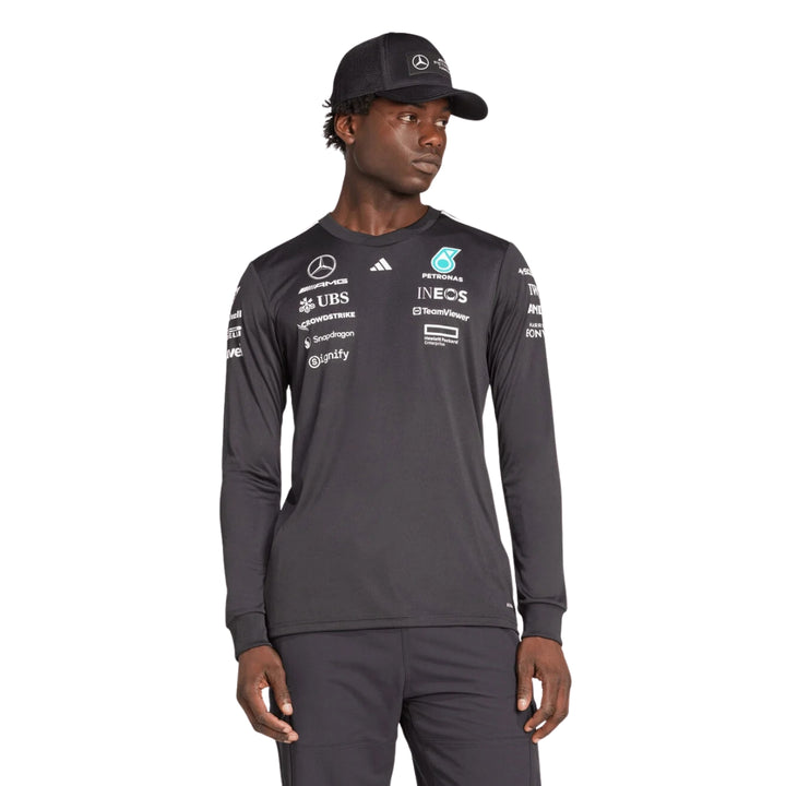 2025 Mercedes AMG Petronas F1™ Team x Adidas Long Sleeve Men's T-shirt - Black