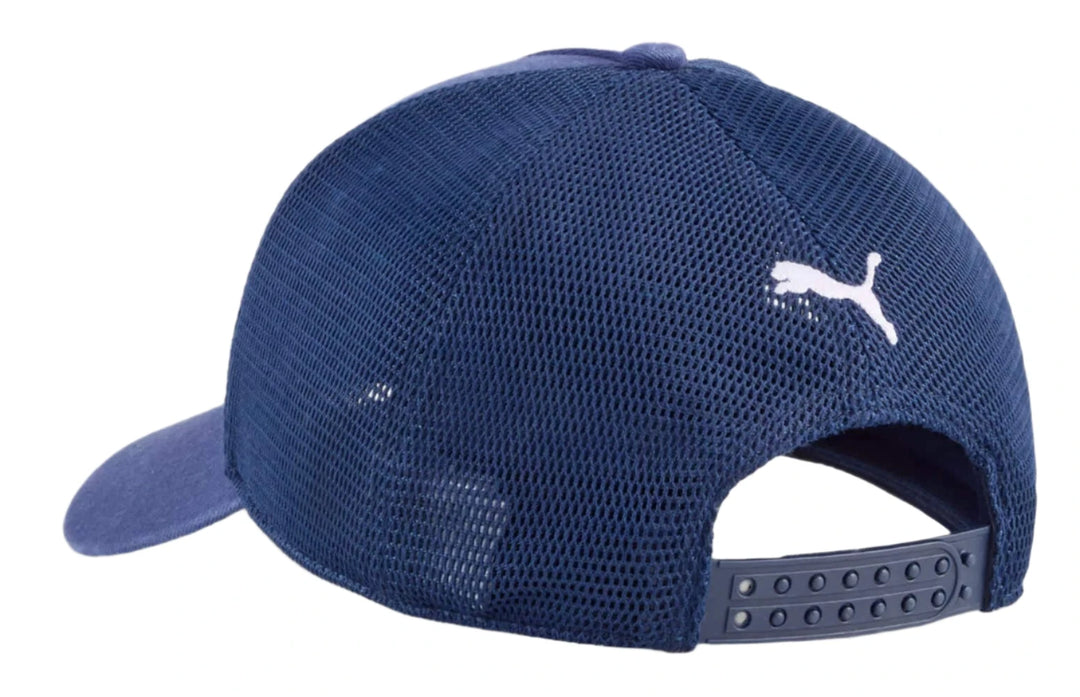 Scuderia Ferrari F1 Team Trucket Meshed Back Unisex Men or Women's Snapback Cap - Persian Blue 