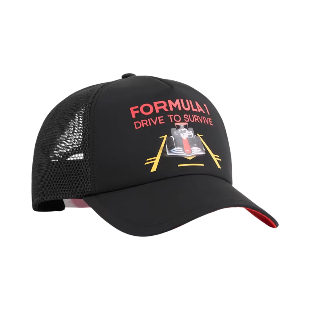 2025 Puma X "Drive To Survive" Race Adult Trucker Cap - Black