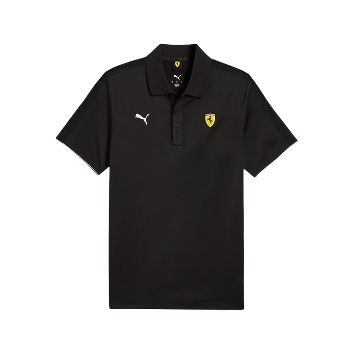 2025 Scuderia Ferrari F1™ Race Cloudspun Men's Polo - Black /  Rosso Corsa Red