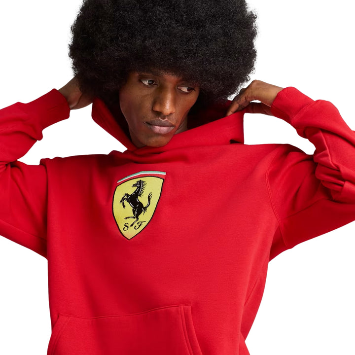 2025 Scuderia Ferrari F1™ Race Men's Fleece Hoodie - Speed Yellow / Black /  Rosso Corsa Red