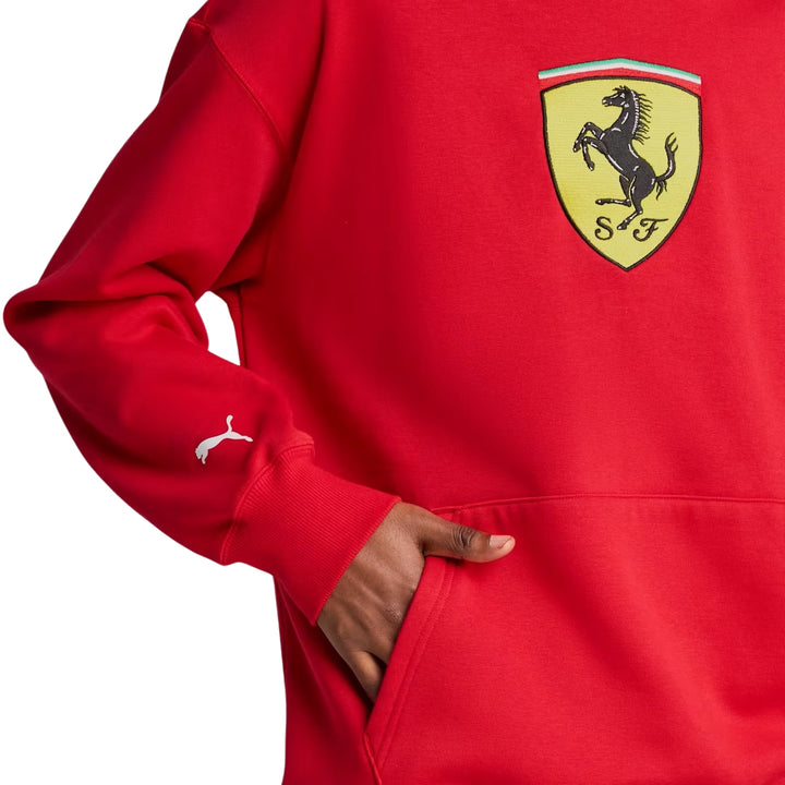 2025 Scuderia Ferrari F1™ Race Men's Fleece Hoodie - Speed Yellow / Black /  Rosso Corsa Red