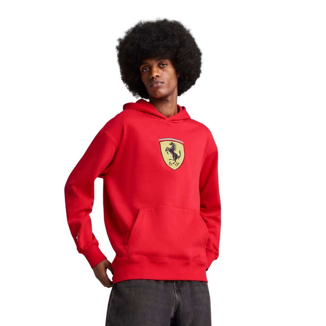 2025 Scuderia Ferrari F1™ Race Men's Fleece Hoodie - Speed Yellow / Black /  Rosso Corsa Red