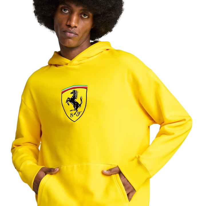 2025 Scuderia Ferrari F1™ Race Men's Fleece Hoodie - Speed Yellow / Black /  Rosso Corsa Red