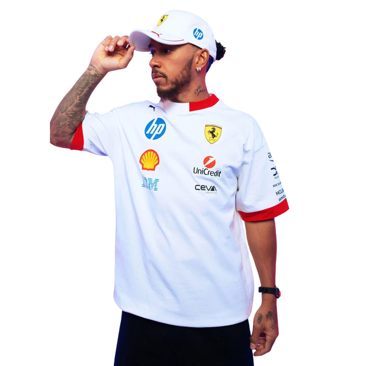2025 Scuderia Ferrari HP F1™ Team Lewis Hamilton Miami GP Adult Baseball Cap - White