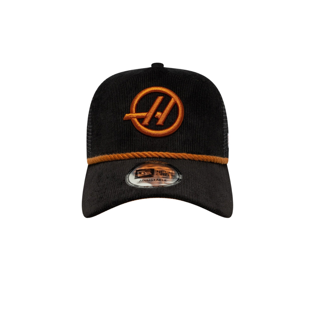 Haas  F1™ Team New Era Corduroy E‑Frame Trucker  Men Hat – Black
