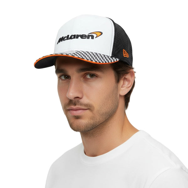 New Era X McLaren Checkered Visor 9FIFTY Pc Cap - White