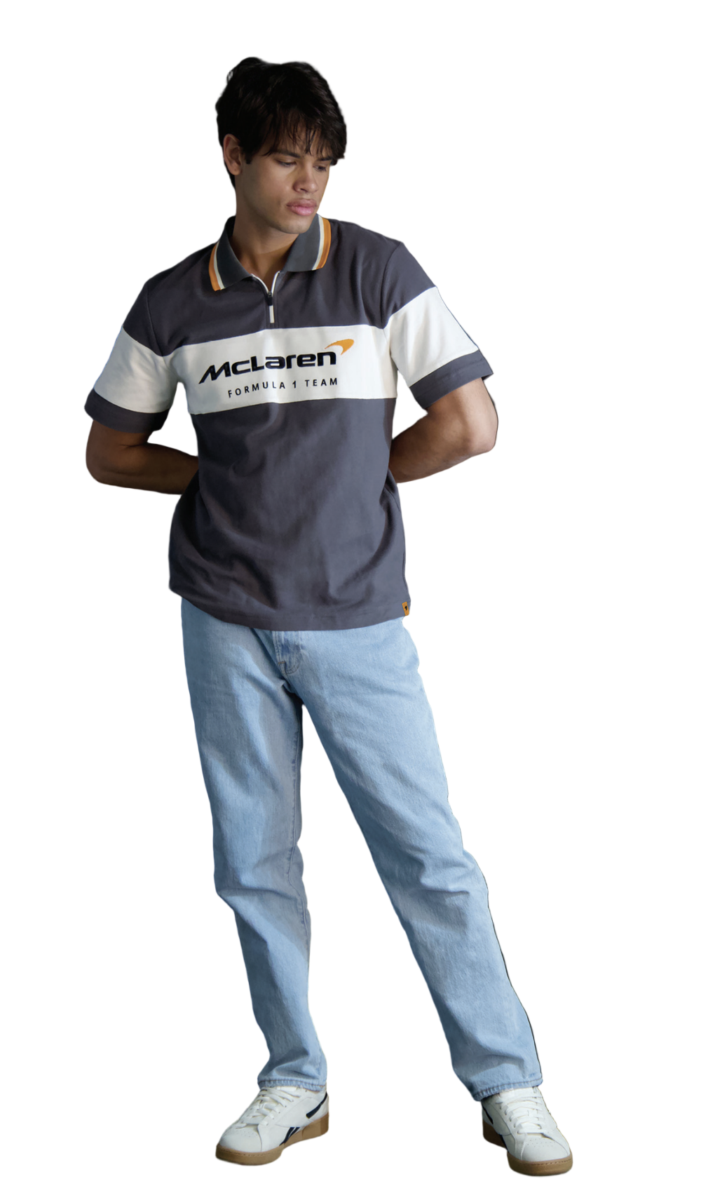 2025 McLaren F1 Team Men's FULL TILT Short Sleeve POLO GREY