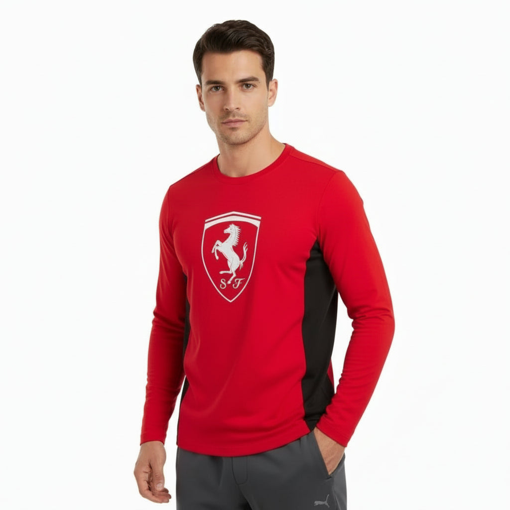 2025 Scuderia Ferrari F1™ HP Team Long‑Sleeve Adult Tee for Men – Red