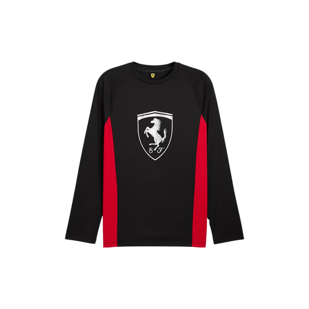 2025 Scuderia Ferrari F1™ HP Team Long‑Sleeve Tee – Black/Rosso
