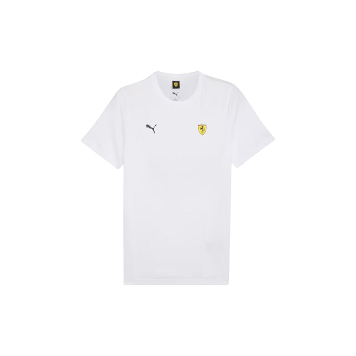 Puma Scuderia Ferrari Men's White T-Shirt with Puma and Ferrari small logos in the chest 