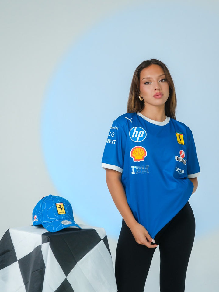 2025 Scuderia Ferrari  HP F1™ Team Monza GP Unisex T-shirt - Blue Scozia