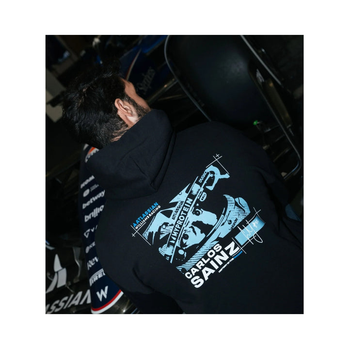 2026 Atlassian Williams Racing F1™ Team Carlos Sainz Driver Hoodie by Reflo – Black