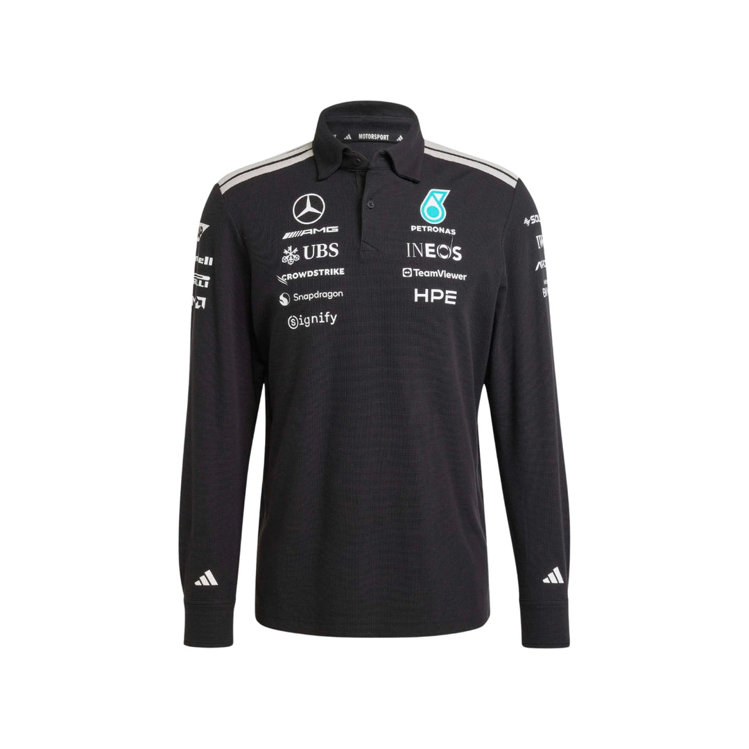 2026 Mercedes AMG Petronas F1™ Team x Adidas Long Sleeve Men's Polo - Black