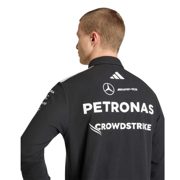 2026 Mercedes AMG Petronas F1™ Team x Adidas Long Sleeve Men's Polo - Black