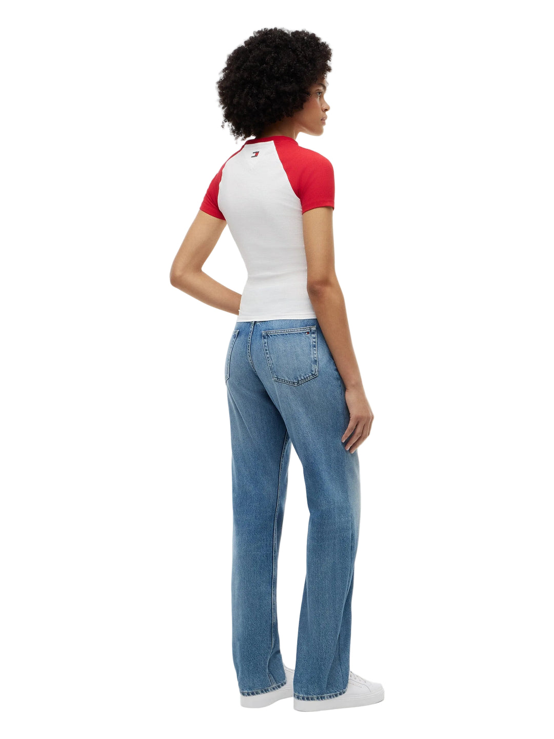 Sergio Perez or Valetrri Bottas lady race fan wearing a red and white Cadillac F1 Team Raglan women&