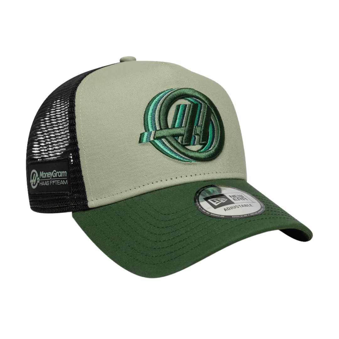 2026 Haas F1™ Team New Era Trucker Cap - Green/Beige