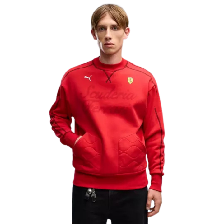 2026 Scuderia Ferrari F1™ Team Premium T7 Crew Sweatshirt - Black/Red