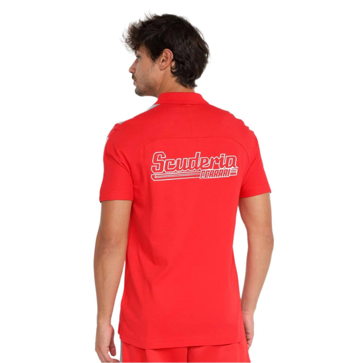 Scuderia Ferrari Race MT7 Monochrome Men's Polo - Red