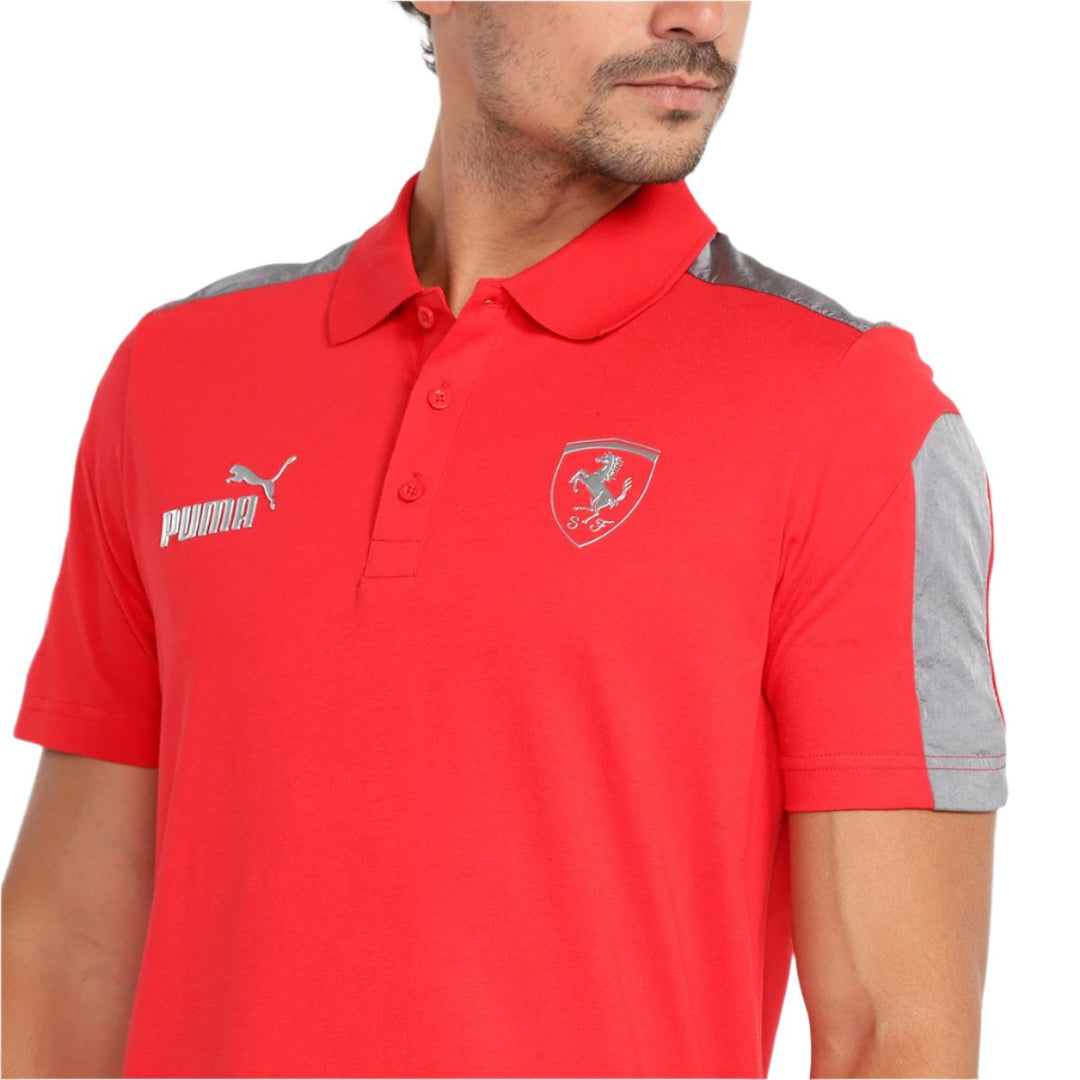 Puma Scuderia Ferrari Race MT7 Monochrome Men's Polo  - Red