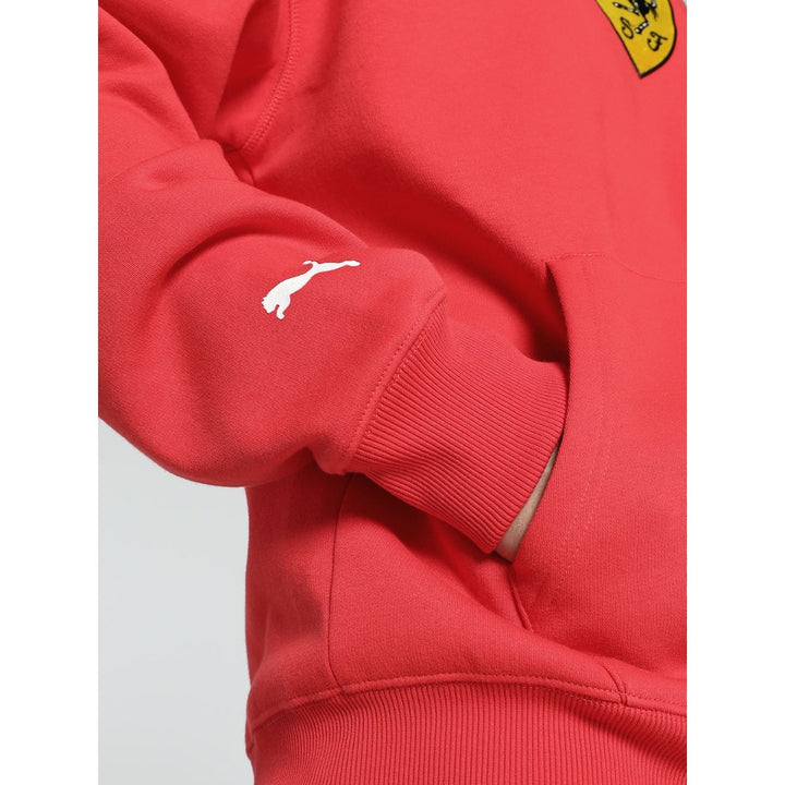 2024 Puma Scuderia Ferrari Race Embroidered Shield Men's Hoodie - Speed Yellow / Rosso Corsa / Black