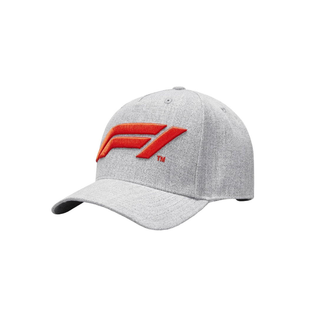Official F1 Collection Large Formula One Logo Baseball Men's Ash Grey Cap