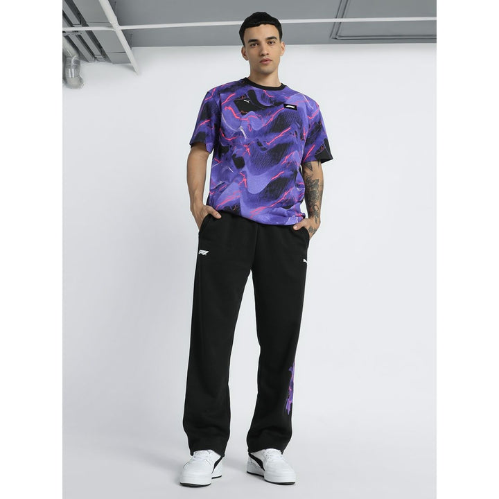 Puma F1® Neon Energy All-Over Print Adult Tee - Black and Purple