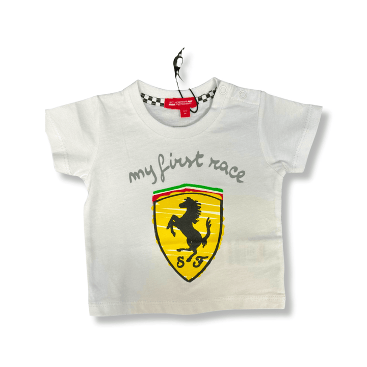 Scuderia Ferrari 'My First Race' Infant Baby T-Shirt - Red/White