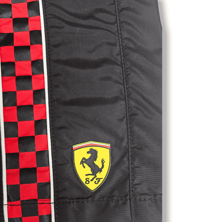 Traje de baño largo para niños Scuderia Ferrari 'Checkflag' - Pantalones cortos para niños - Negro