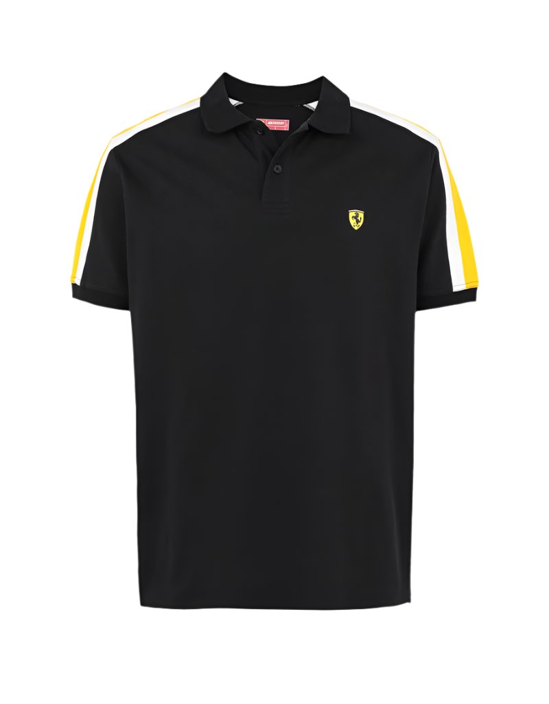 Scuderia Ferrari Icon Men's Piqué Polo - Black and Yellow