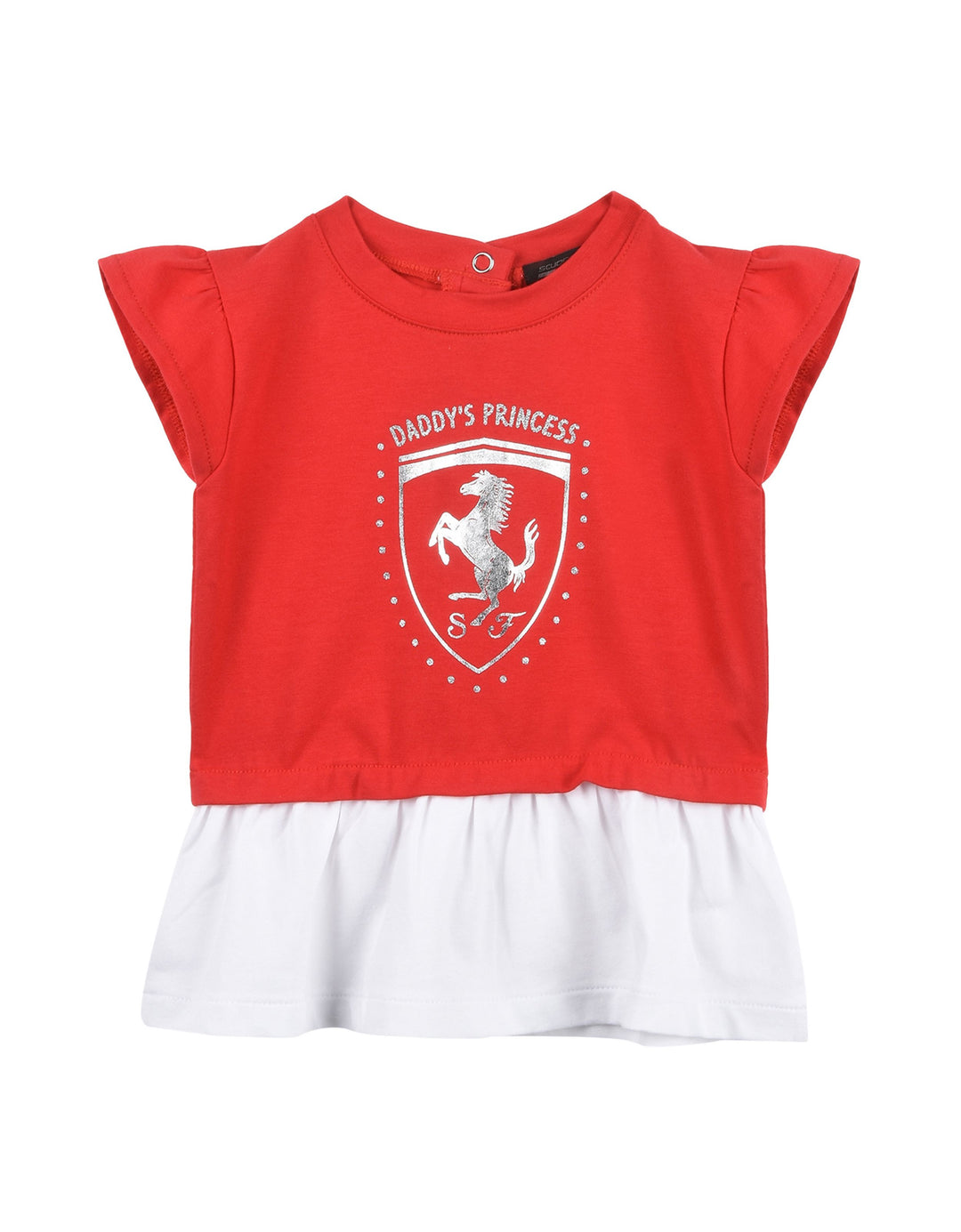 Scuderia Ferrari Newborn Baby Girl Infant Dress Red and White 