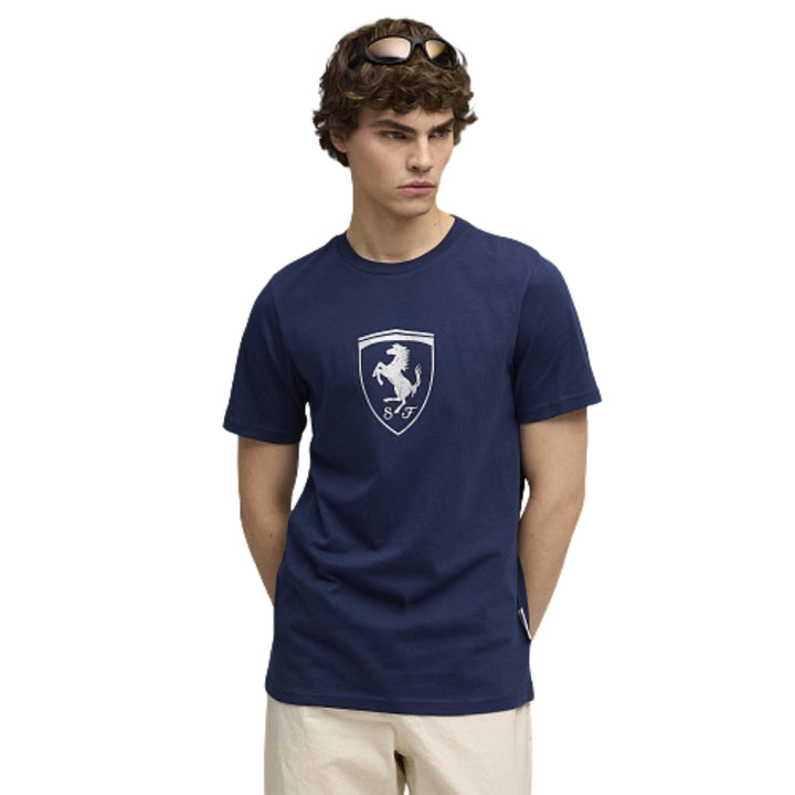 2025 Scuderia Ferrari F1™ Team Tonal Shield Men's T-Shirt - Red / Black / Persian Blue