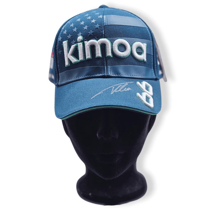 2020 Fernando Alonso personally signed Kimoa #66 Indianapolis 500 Baseball Sponsor Cap - Men - Dark Blue