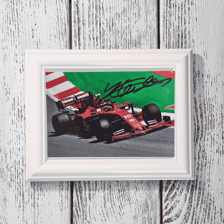 2019 Scuderia Ferarri Charles Leclerc Signed 4" x 6" Uframed Photograph