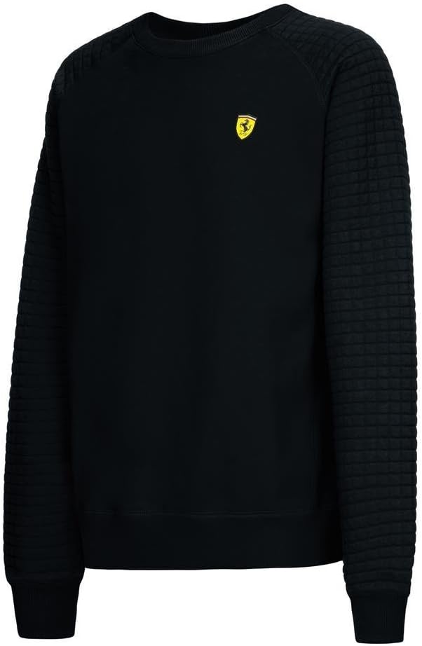 Scuderia Ferrari Crewneck Quilt Arm Men's Sweatshirt - Red/Black