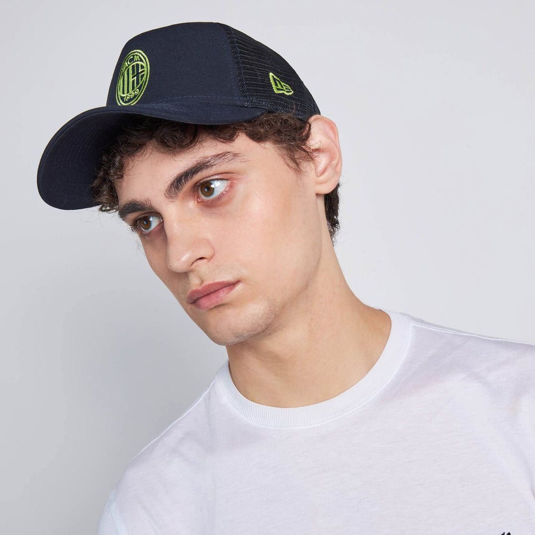 AC Milan Seasonal Pop Navy Repreve E-Frame Trucker Baseball Cap - Navy Blue