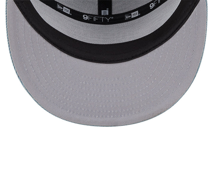 Montreal Canadiens Denim 9FIFTY Split Panel Unisex Adult Trucker Flat Peak Urban Baseball Meshed Hat - Light Blue