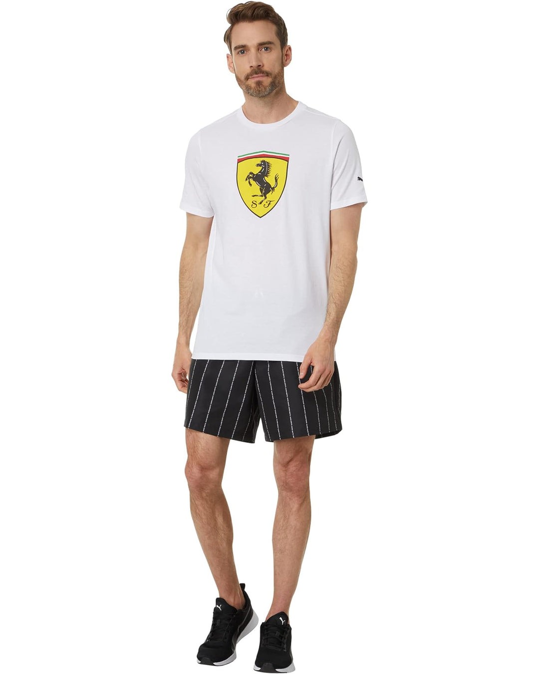 Puma Ferrari Large Logo Shiled Tee White Men