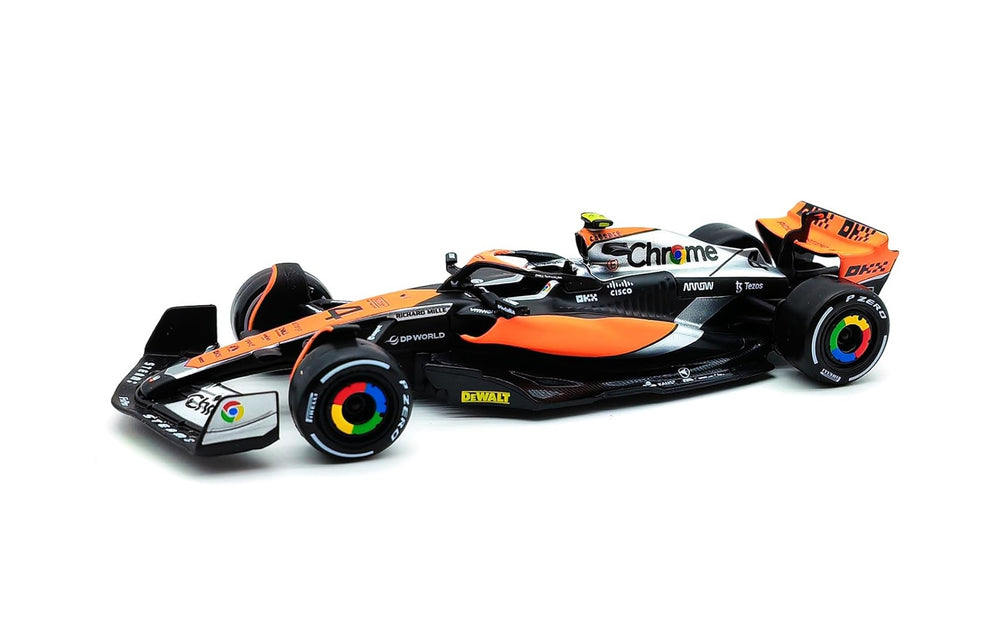 Mclaren Racing Lando Norris MCL60 Bburago 1:43 Scale Model Car - Papaya-Grey