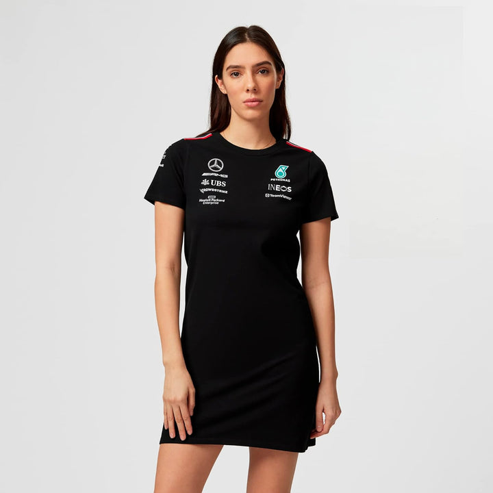 Mercedes F1 Women's Team T-shirt Dress Black