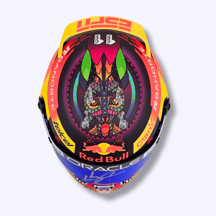 2023 Sergio Perez Personally Signed Mexican GP 1:2 Scale Mini Helmet