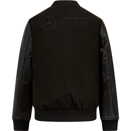 Mercedes AMG F1 Varsity Jacket Adulto Hombres Negro FANABOX