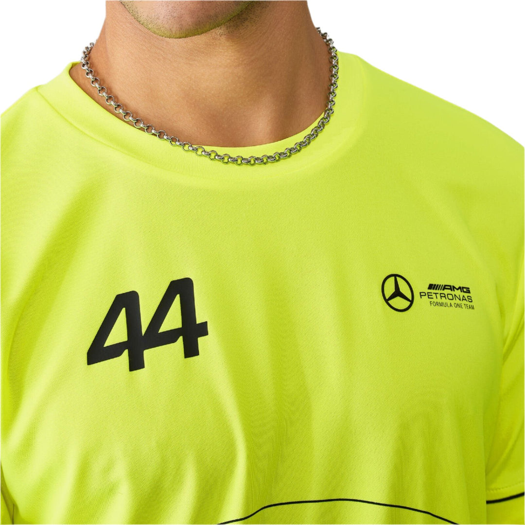 Mercedes AMG F1™ Team Lewis Hamilton Men's Sportswear T-shirt - Neon Yellow