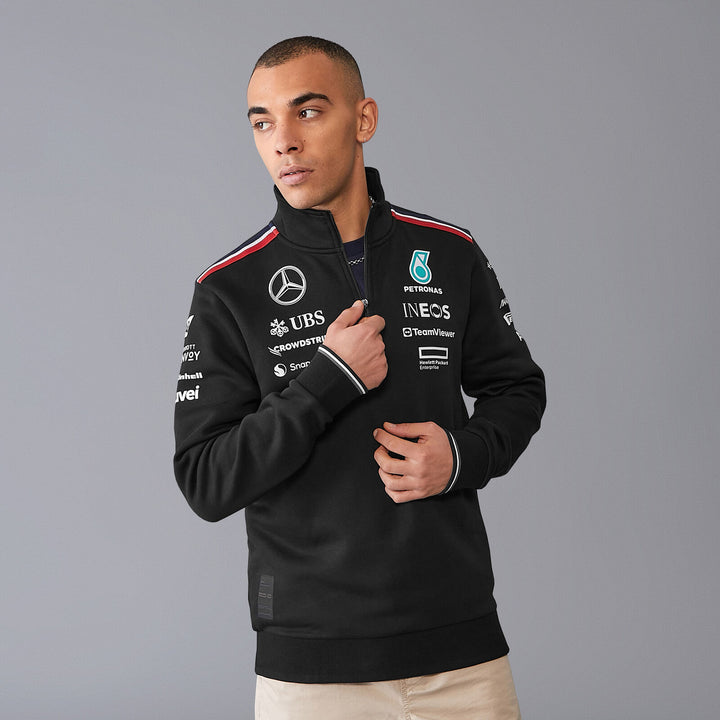 2024 Mercedes AMG F1™ Team 1/4 Zip Men's Sweatshirt - Black